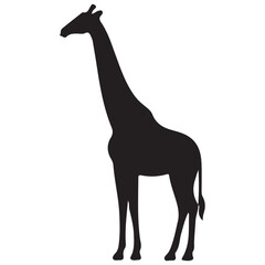 Simple Giraffe Silhouette Vector on white background