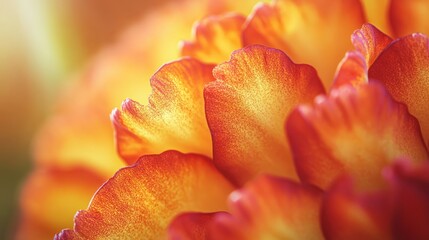 A close-up shot of an orange and red flower with a soft focus background.