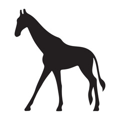 Simple Giraffe Silhouette Vector on white background