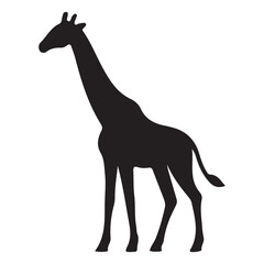 Simple Giraffe Silhouette Vector on white background
