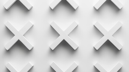 Minimalist X Marks, a sequence of uniform X shapes, embodying simplicity and modern design in a sleek arrangement