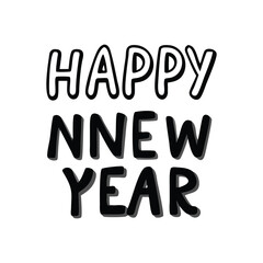 Happy New Year in a Simple Typography Style