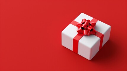 Obraz premium 3D Render of a Floating Christmas Gift Box