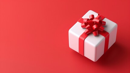 Obraz premium 3D Rendering of a Christmas Gift Box Floating