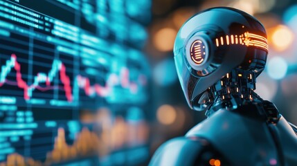 Cutting edge intelligence and machine learning technologies powering real time data analytics and investment strategies on a sleek futuristic finance data dashboard  Advanced financial monitoring