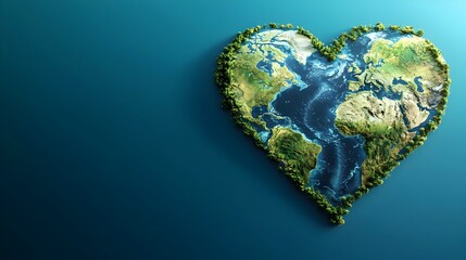 Fototapeta premium Continents Forming Heart Shape Symbolizing Global Unity and Love for Planet Earth