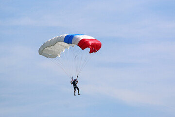 Skydiver coming in to land