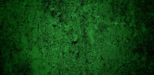 long cracked wall background in green color, Abstract background texture concrete or plaster hand made wall