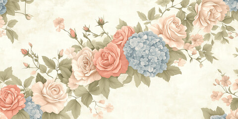 Victorian Wreath Floral Pattern