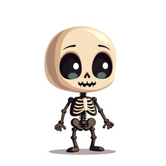 skeleton. cute halloween characters isolated PNG with no background in cartoon style