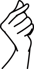 指ハート_シンプル線画
