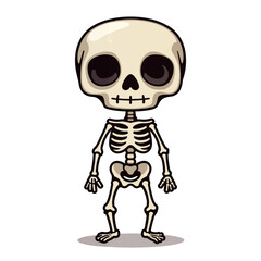 skeleton. cute halloween characters isolated PNG with no background in cartoon style