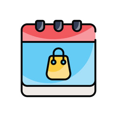 Shopaholic Calendar vector icon