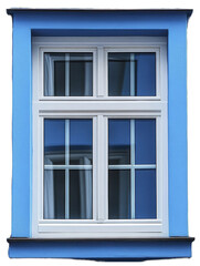 Obraz premium A single window with white frame on a wall