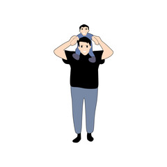 beloved father and son vector illustration