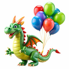 Obraz premium A whimsical balloon twisted into a dragon shape, featuring vibrant colors and intricate details, perfect for festive events and celebrations.