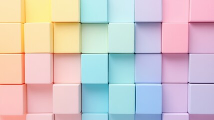 Pastel Harmony, a seamless gradient of identical pastel squares blending softly into a serene background, evoking calm and unity.