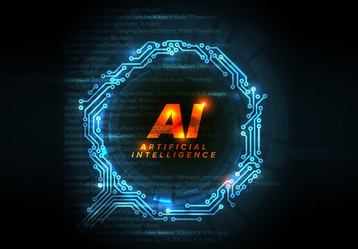 Ai artificial intelligence concept illustration social media banner header template