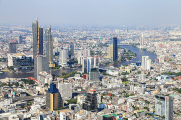 Aerial view of Bangkok city