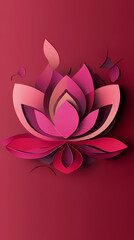Obraz premium Lotus flower logo 3d vector papercut