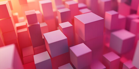 Obraz premium Dynamic Abstract Red Cubes with Gradient Lighting