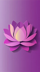 Fototapeta premium Lotus flower logo 3d vector papercut