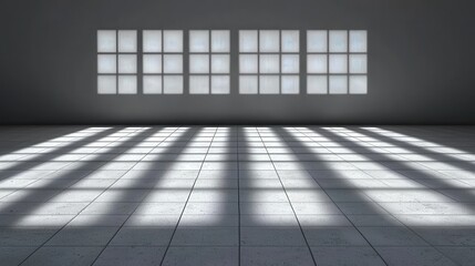 Soft Shadows Across a Window Frame in a Minimal Room