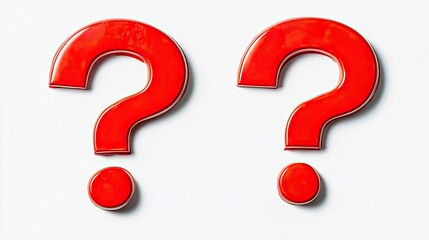 Red Question Marks on Plain Background Representing Uncertainty Generative AI