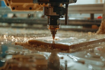 A machine processing wood