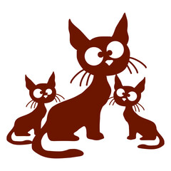Cat Design Crazy Cool Family Mom Dad 2 Kids Babies Funny Cool Cartoon Cute Cats Lovers Cartoon Comic Fun Love Sweet Kittens Adorable Feline Like Playful Kitties Fur Baby Illustration Paw Pet Owners