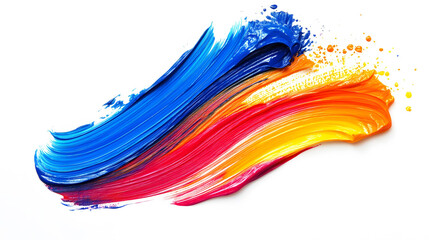 Vibrant Colorful Streaks on White Canvas, an expressive illustration showcasing dynamic hues and fluid motion in a minimalist setting