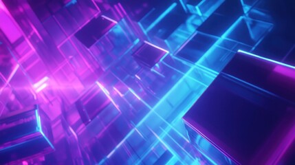 Abstract Neon Cubes