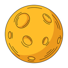 Fototapeta premium Yellow full moon. Vector flat simple element, color illustration. For logo, sticker, print, web design, scrapbooking