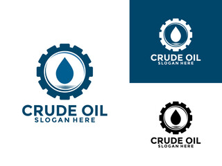 Fototapeta premium Crude Oil Mining Pump Machine Logo design, Minimal Oil And Gas Drilling Industry Logo Vector Template