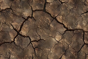 Textured background   dry cracked brown earth