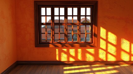 Obraz premium Bright 3D Window Frame with Cast Shadows