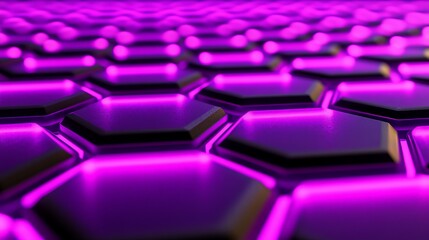 Fototapeta premium Vibrant Hexagonal Illumination in Shades of Violet
