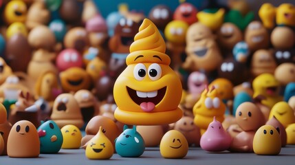 Obraz premium Fun and Colorful Emoji Figures Collection
