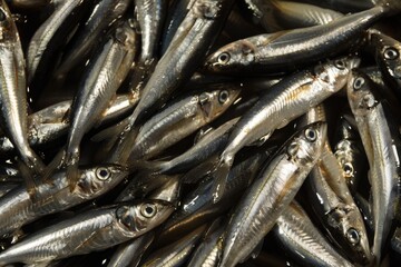 Fototapeta premium A pile of small fish sitting on a table, great for food or decorative use