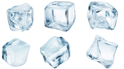 Ice cube icons isolation on transparent background