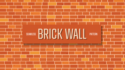Fototapeta premium Brick Wall. Seamless pattern. Clay blocks, masonry. Vector illustration. 