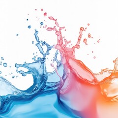 Fototapeta premium Colorful Water Splashes with Bold Blue and Coral Hues