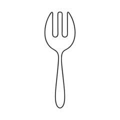 Outline design of a fork with three prongs 
