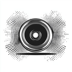 Abstract Halftone Circular Design. Modern Monochrome Graphic Art with Dynamic Patterns