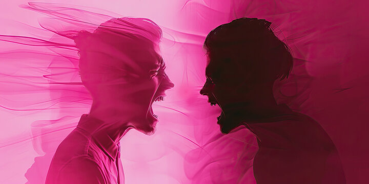Pink-Tinted Bipolar: A figure exhibiting both manic and depressive states, with pink hues adding to the emotional intensity of the scene.