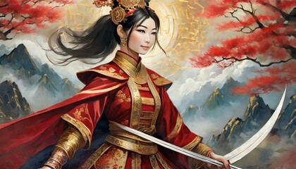 Samurai Warriors in Epic Poses and Dramatic Lighting
