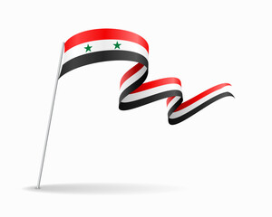 Syrian flag wavy background layout. Vector illustration.