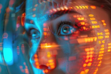 A person looks at a computer screen from a close distance, giving insight into their digital life