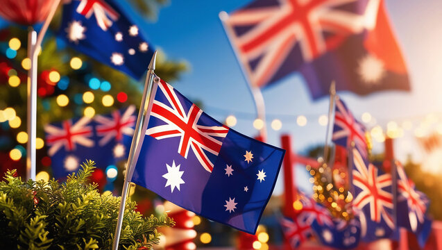flags in the wind