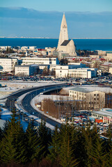 Reykjavik, the capital of Iceland, in winter